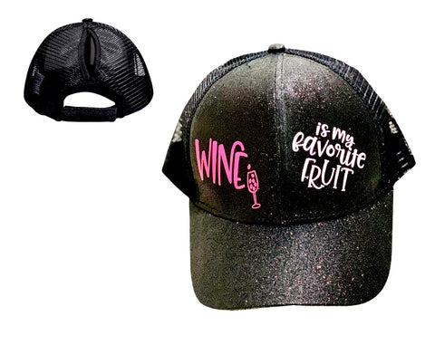 WINE 🍷 IS MY FAVOURITE FRUIT 🍇 Ponytail Cap