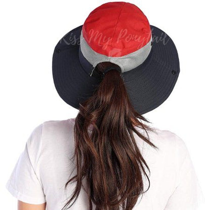 NAVY RED Unisex Wide Brim Hat