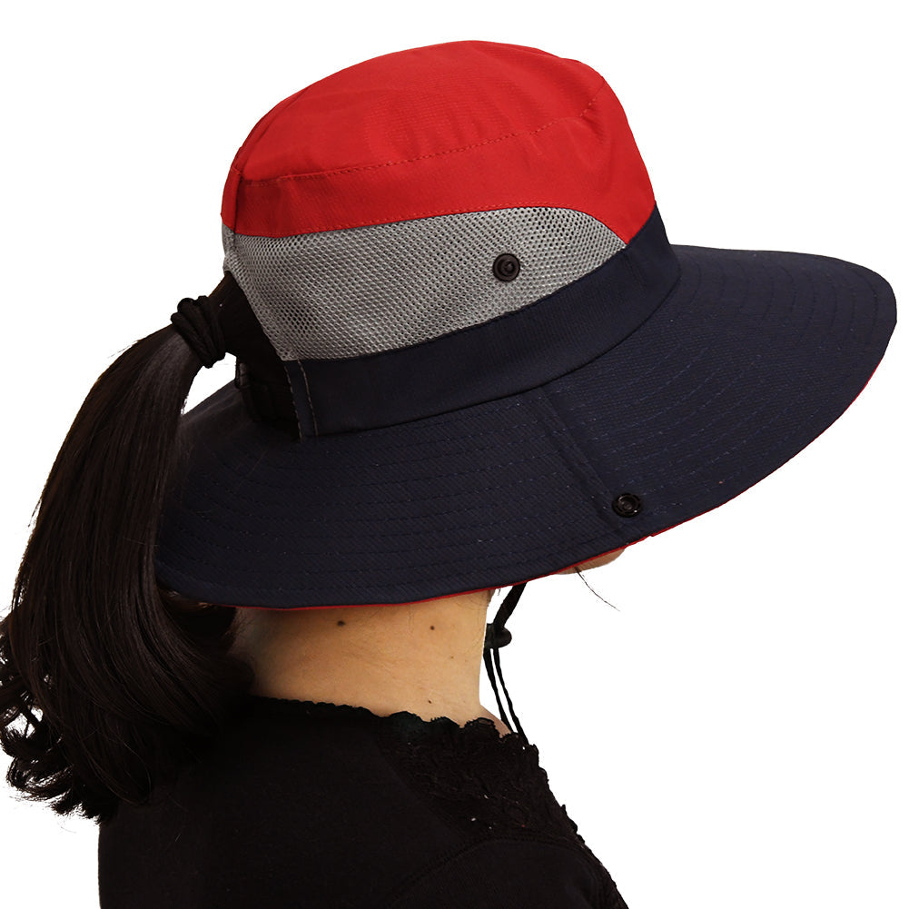 NAVY RED Unisex Wide Brim Hat