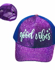 GOOD 😊 VIBES Ponytail Cap