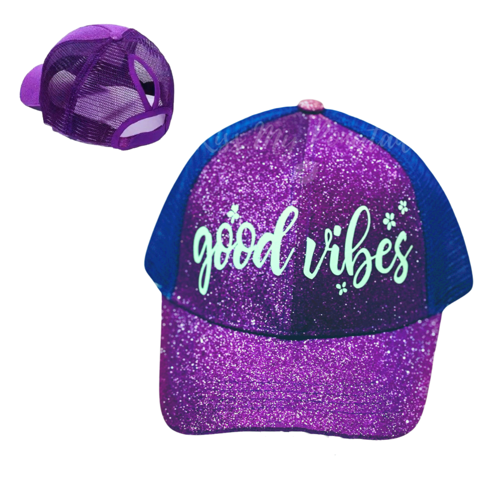 GOOD 😊 VIBES Ponytail Cap
