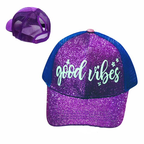 GOOD 😊 VIBES Ponytail Cap
