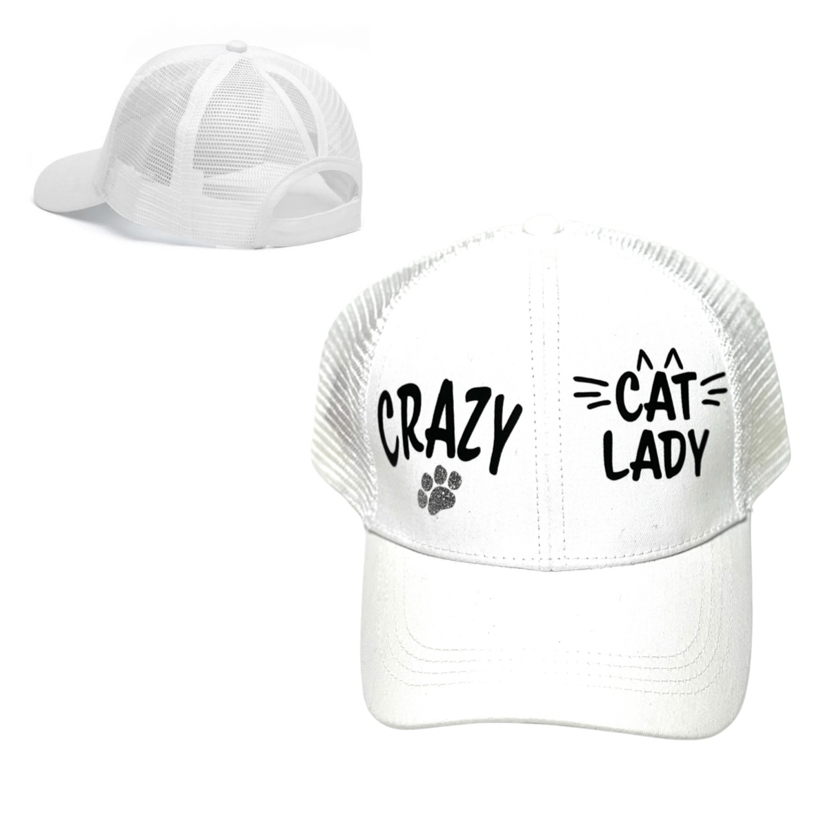 CRAZY CAT 🐈 LADY  Ponytail Cap