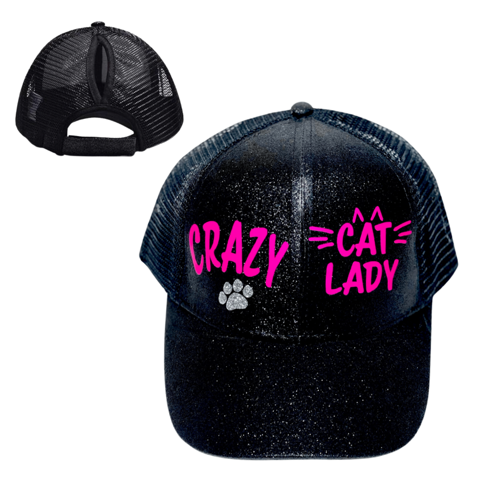 CRAZY CAT 🐈 LADY  Ponytail Cap