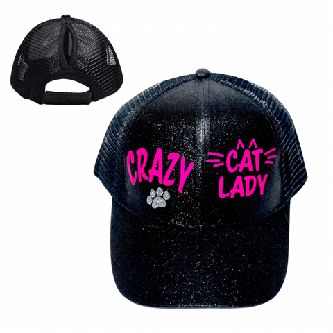 CRAZY CAT 🐈 LADY  Ponytail Cap