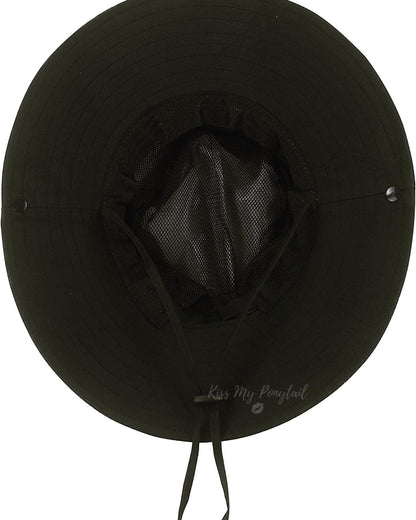 BLACK Unisex Wide Brim Hat