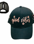 GOOD 😊 VIBES Ponytail Cap