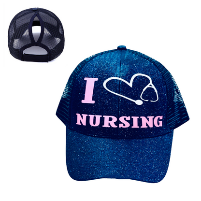 I LOVE NURSING🤱 Ponytail Cap