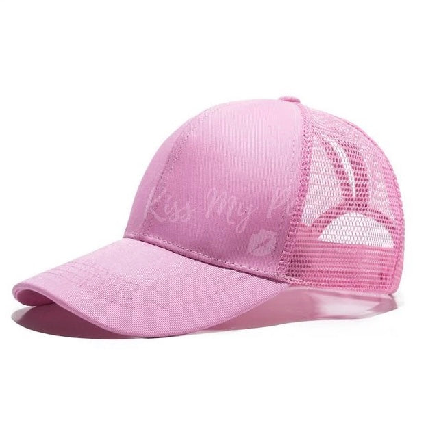 PINK Plain Ponytail Cap