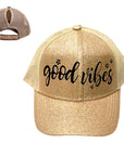 GOOD 😊 VIBES Ponytail Cap