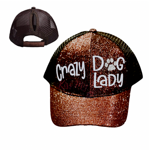 CRAZY DOG 🐶 LADY Ponytail Cap