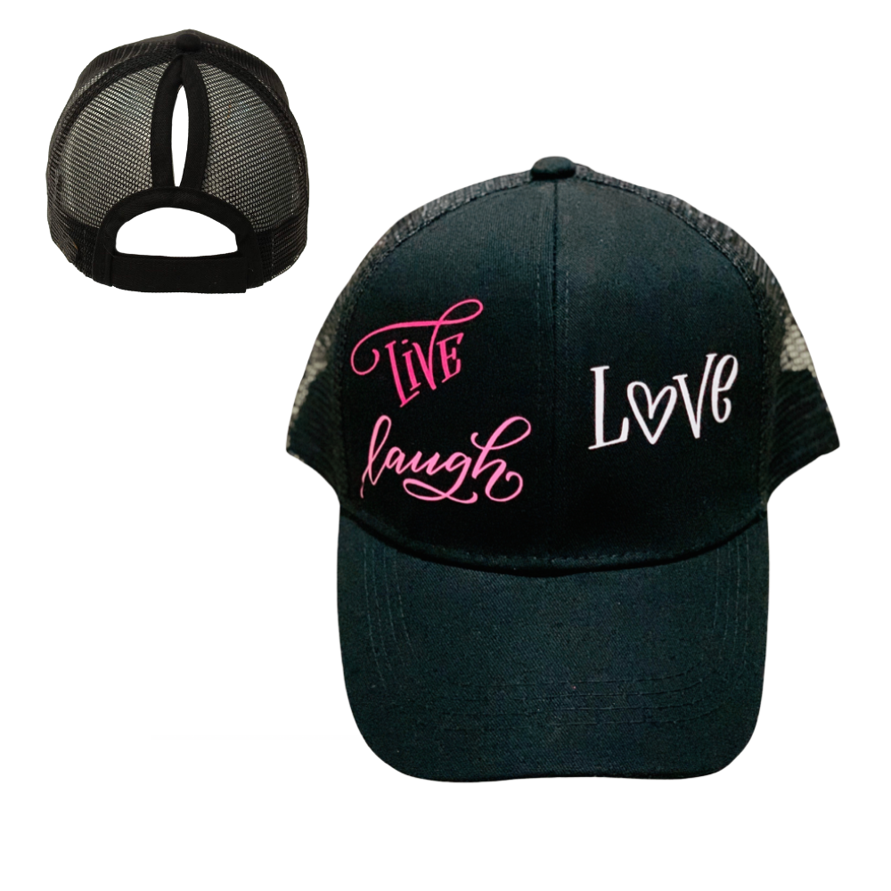 LIVE 🌎 LAUGH LOVE ❤️ Ponytail Cap