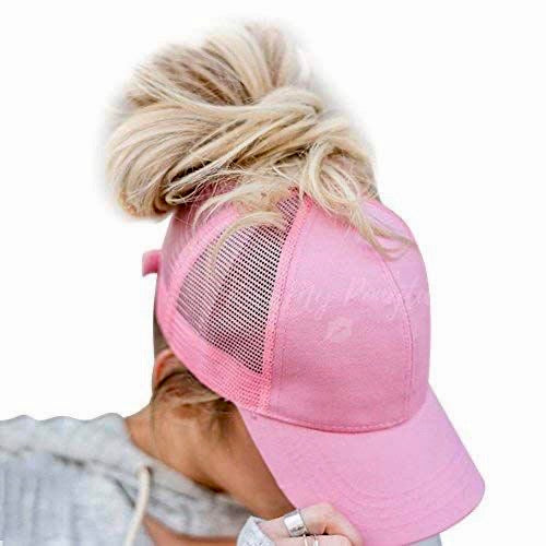 PINK Plain Ponytail Cap