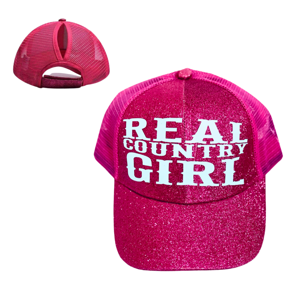 REAL COUNTRY GIRL 👢 Ponytail Cap